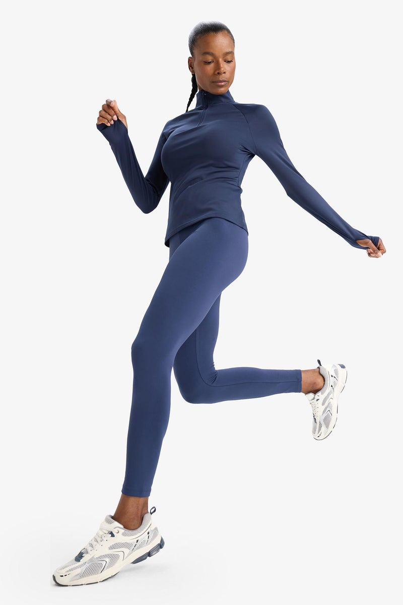 DeFacto Blue Woman DeFactoFit High Waist Soft Fluffy Basic Leggings Casual - Image 5